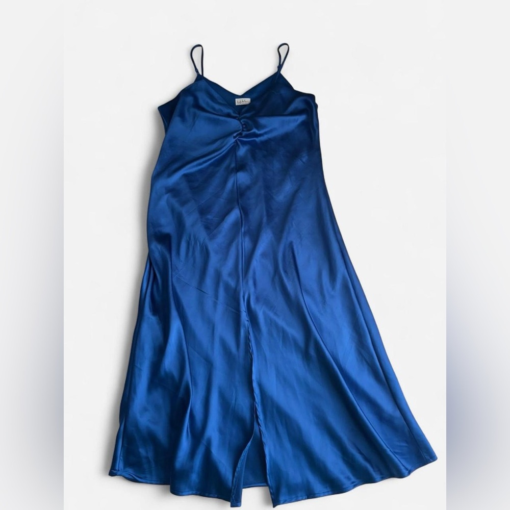 Nicole Miller Blue Satin Dress